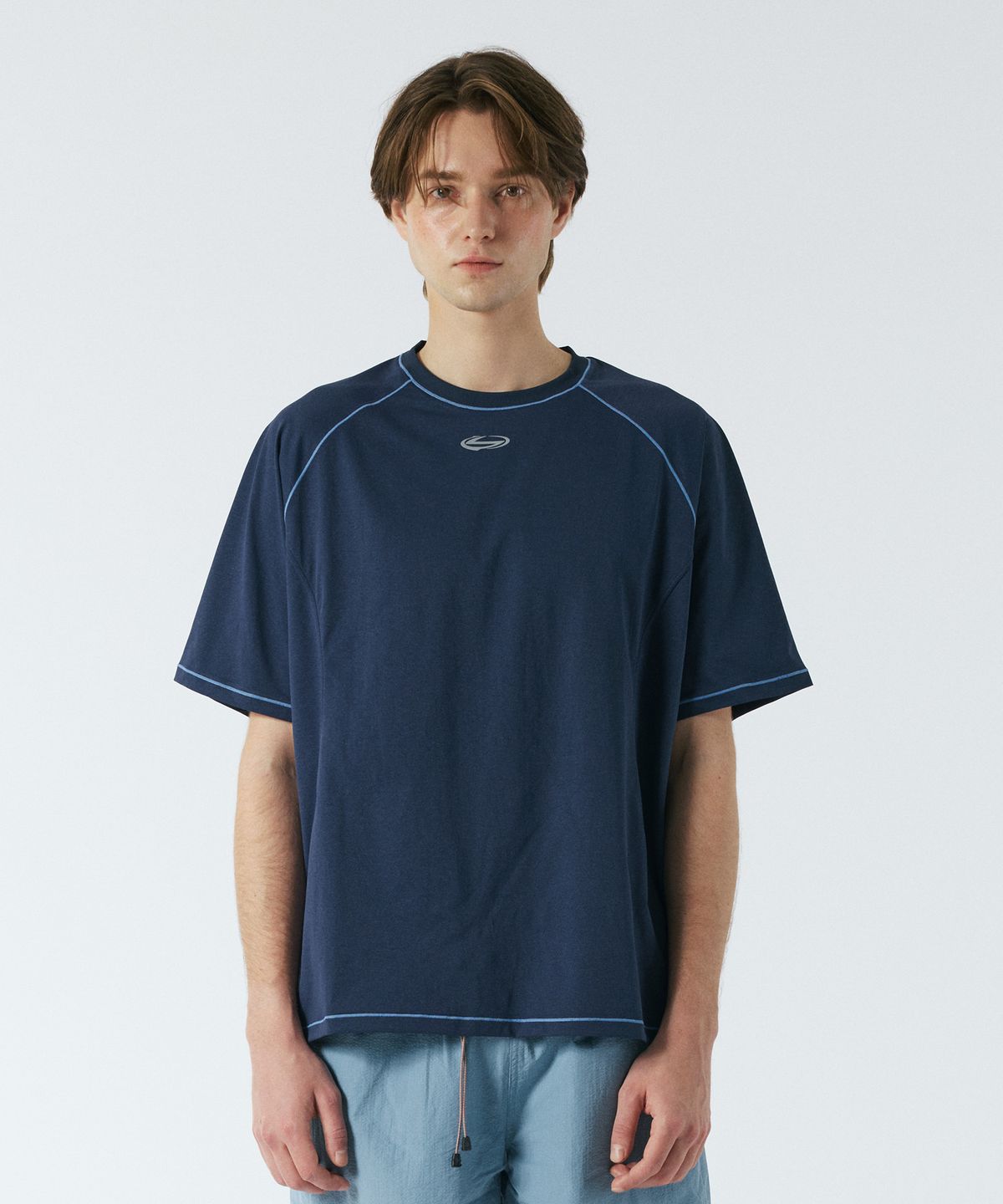 산로(SANRO) [UNISEX] 퀵드라이 라이트웨이트 숏슬리브 - 네이비