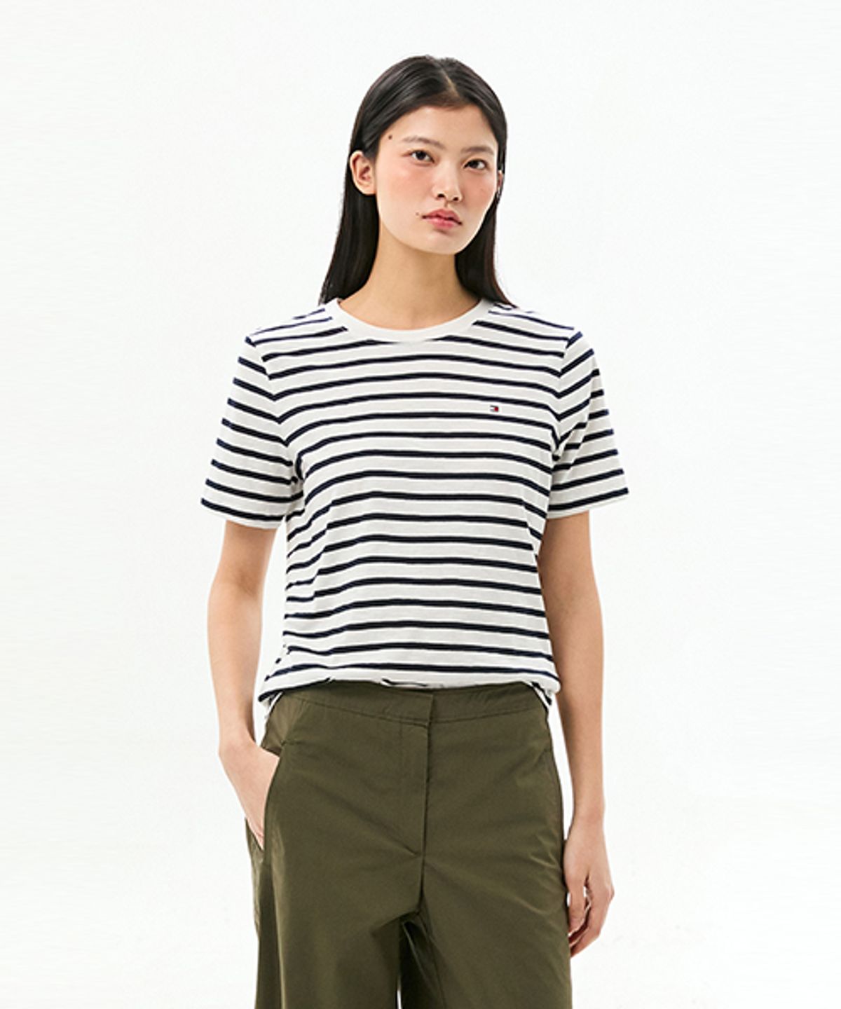 타미힐피거(TOMMY HILFIGER) 크루넥 슬럽 티셔츠 (T22G3TTO080WT20FA)