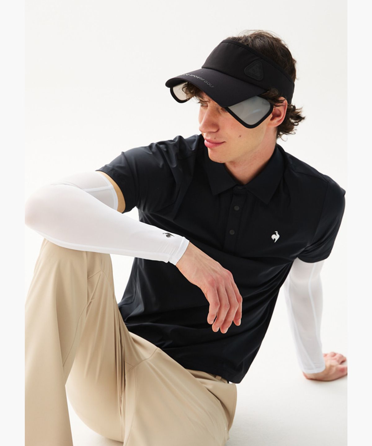 르꼬끄 골프(LECOQ GOLF) 남성 냉감 팔토시 _WHTE GR221MSA44