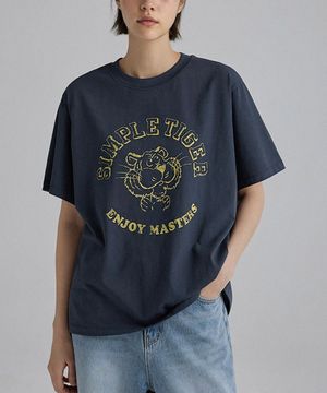 타이거 그래픽 반팔 탑