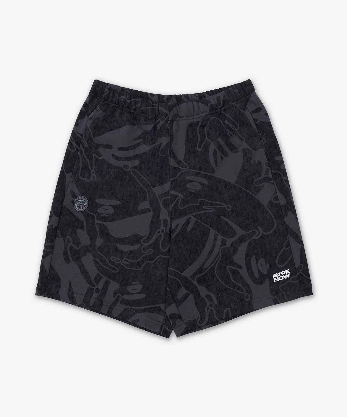 에이프(AAPE) 문페이스 스몰 로고 쇼츠 팬츠 - 카모 그레이 / AAPSPMC684XXQGYZ