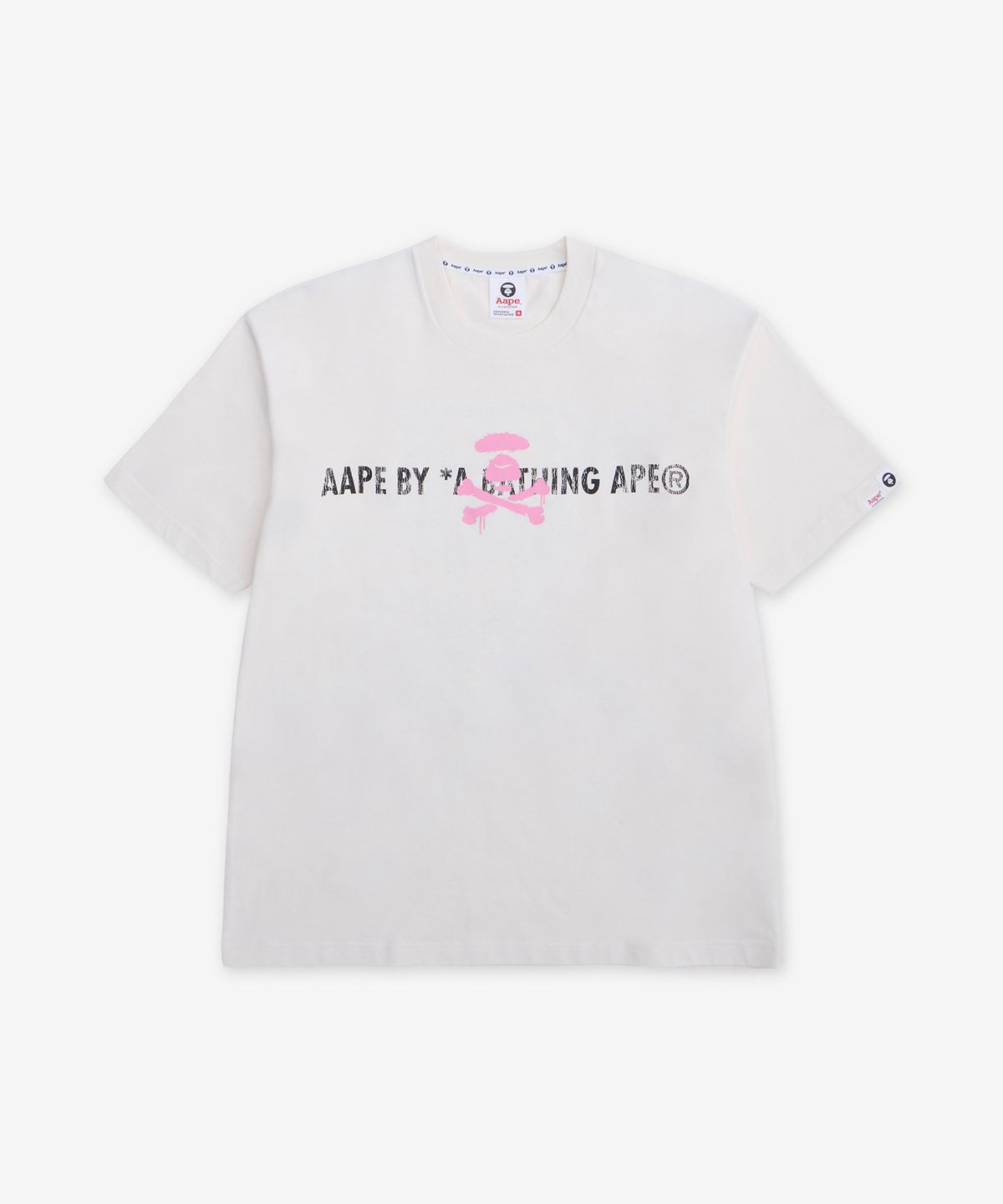 에이프(AAPE) 플래닛 어스 백 그래픽 반소매 티셔츠 - 아이보리 / AAPTEM1840XXQIVA