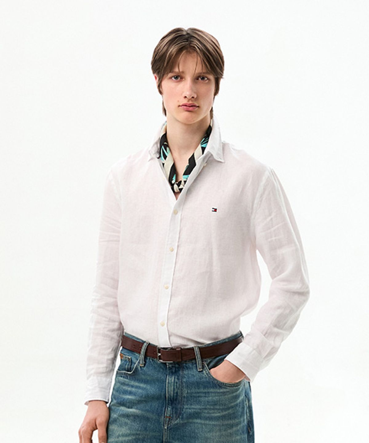 타미힐피거(TOMMY HILFIGER) [Asian fit] 프리미엄 린넨 셔츠 (T12G1WSH150MT2YBR)