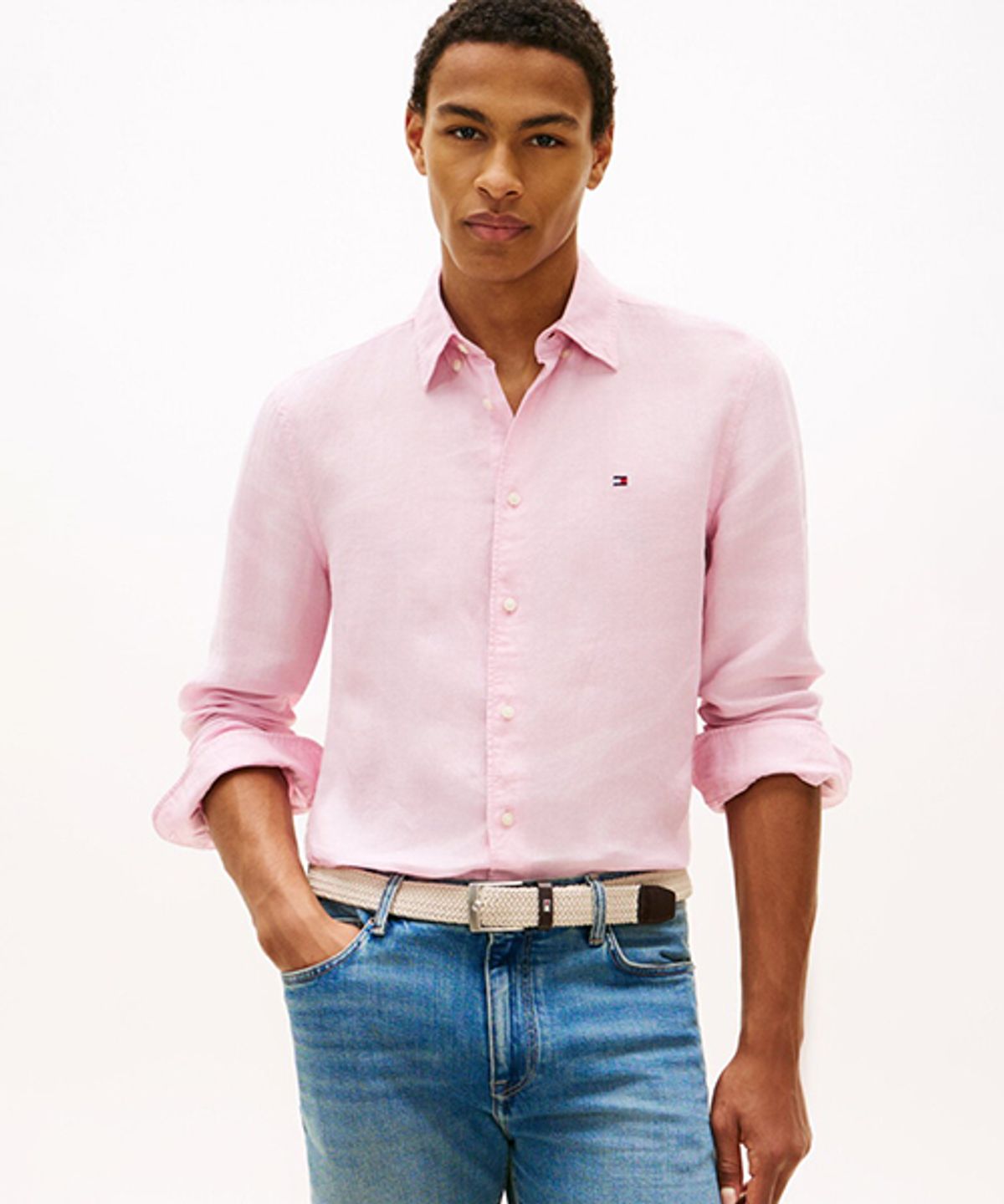 타미힐피거(TOMMY HILFIGER) [Regular fit] 피그먼트 솔리드 셔츠 (T12G1WSH160MT1TOL)
