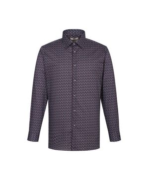 면100 드롭스퀘어 프린트 드레스셔츠 컴포트슬림핏