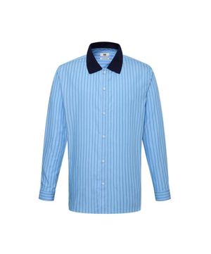 면100 니트카라 스트라이프 캐주얼셔츠 레귤러핏