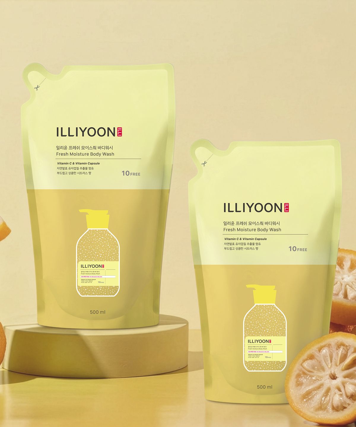 일리윤(ILLIYOON) 프레쉬 모이스춰 바디워시 리필 500ml 2입