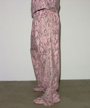 PYTHON SIDE-TRIM SWEATPANTS PINK