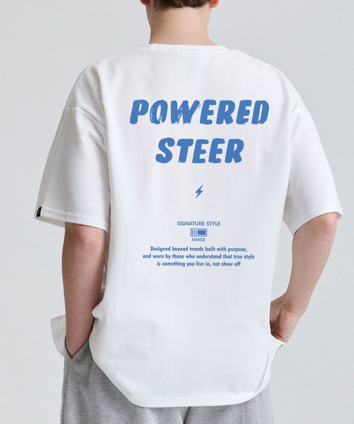 난데(NANDE) STEER 오버핏 프린팅 그래픽 레터링 반팔 티셔츠 7color