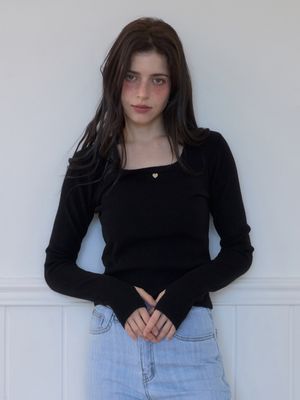 멜리핑거홀니트 3color