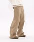 Curved Wide-Leg Work Pants (BEIGE)