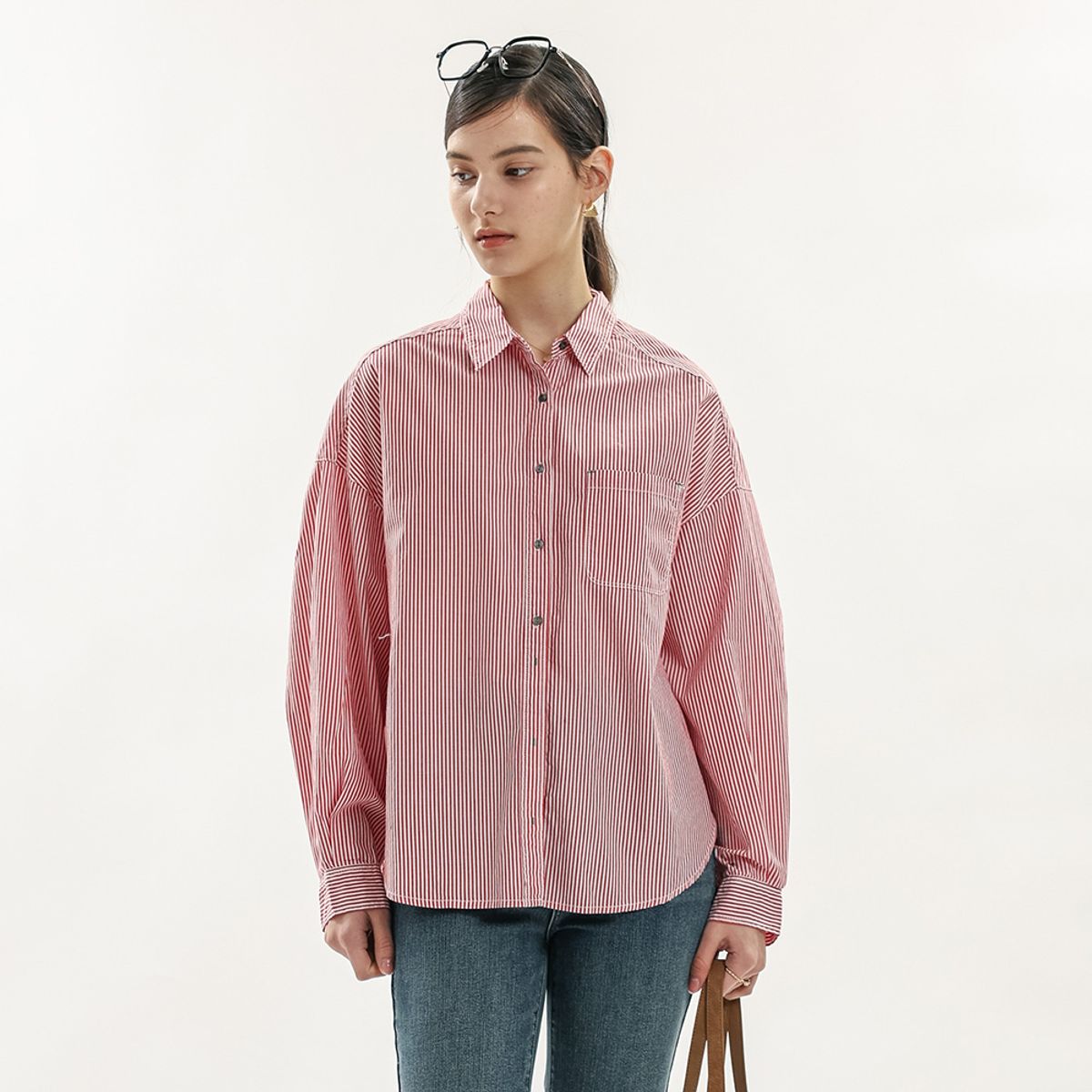 웬스데이딜라잇(WEDNESDAY DELIGHT) WD_Stripe casual shirt_RED