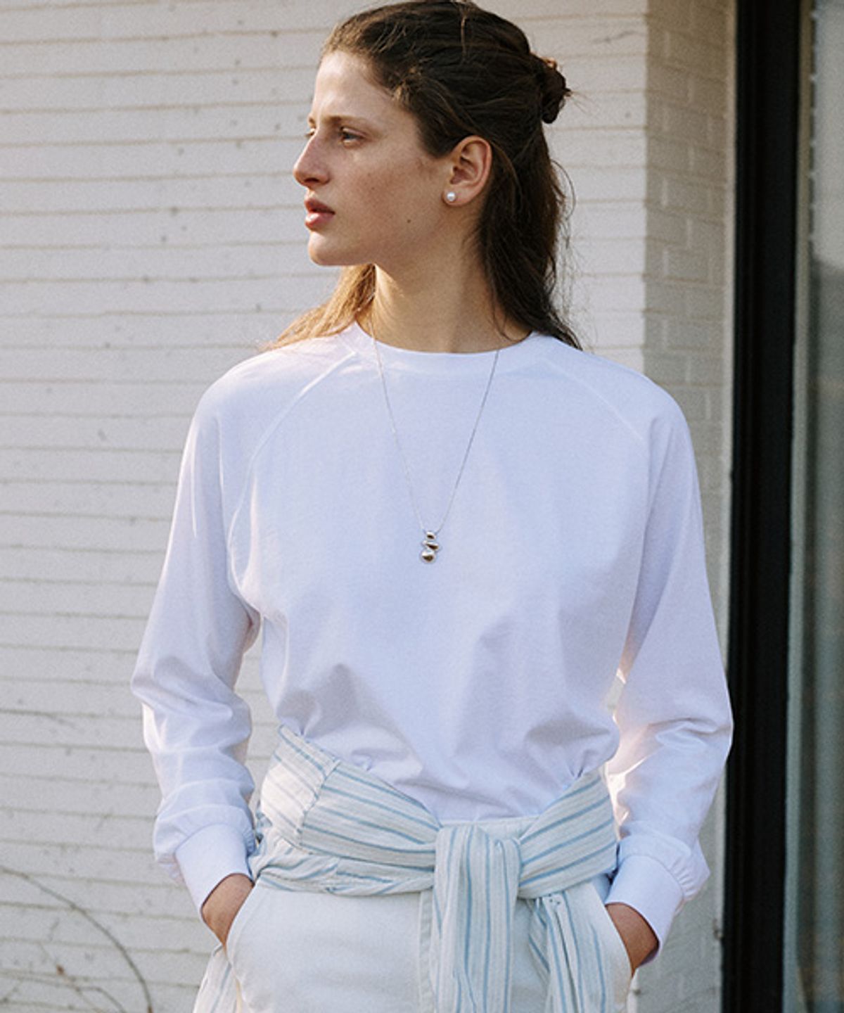 안젤로비안코(ANGELO BIANCO) Plain Surface Top IVORY