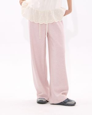 Terry Wide-Leg Sweatpants (PowderPink)
