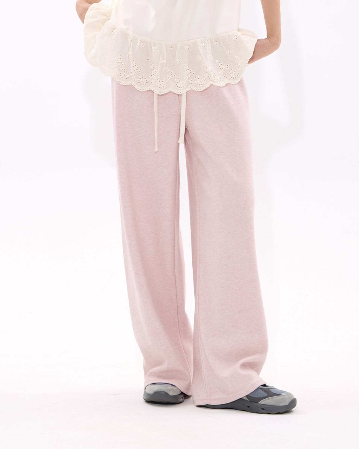 모아(MOAA) Terry Wide-Leg Sweatpants (PowderPink)