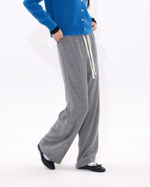 Terry Wide-Leg Sweatpants (Ash GREY)