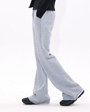 Raw Edge Flare Sweatpants (MELANGE GREY)