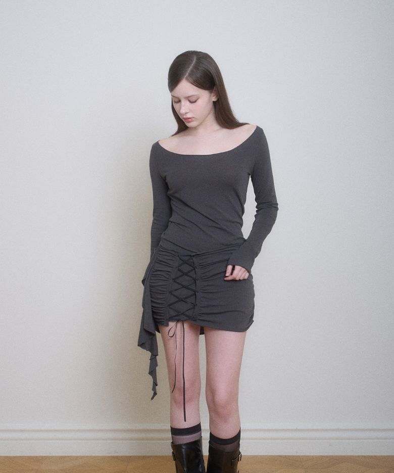 VERA CORSET DRESS DARK GRAY