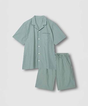 남 60수 코튼 5부 파자마 세트_라이트 민트