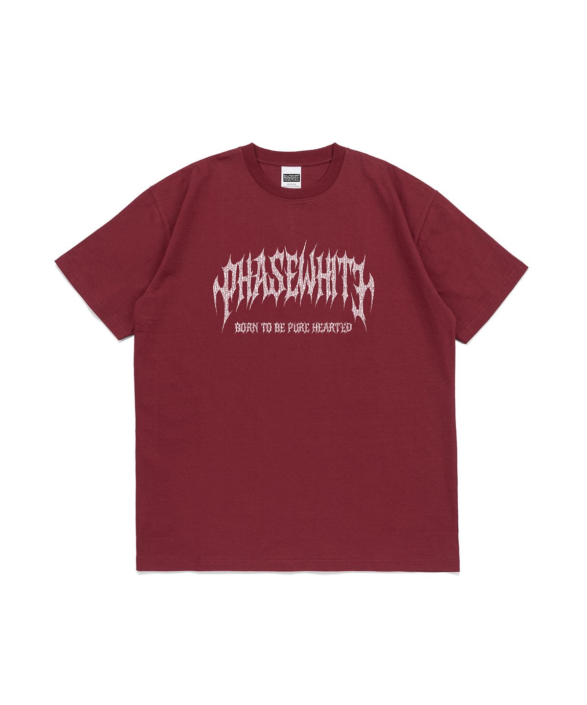 페이즈화이트(PHASEWHITE) [PHASE_2] CRACKLE METAL TEE_BURGUNDY / 8802026-ST11