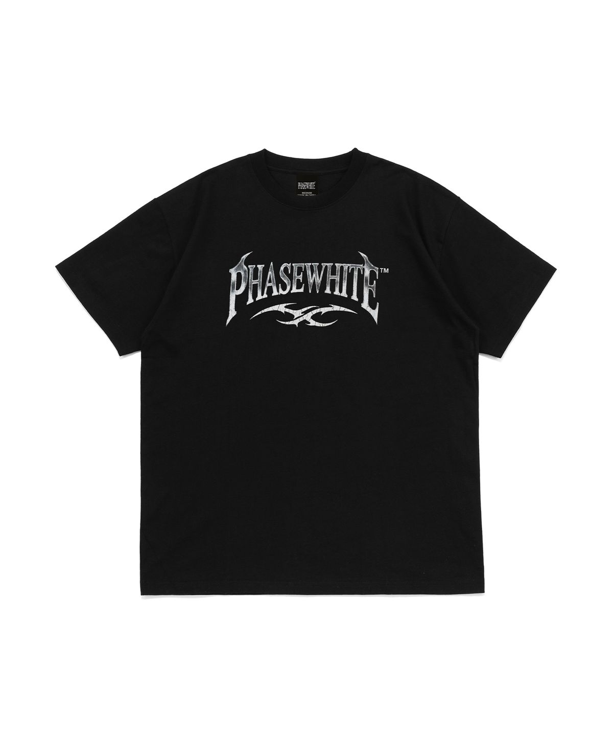 페이즈화이트(PHASEWHITE) [PHASE_2] VINTAGE CHROME LOGO TEE_BLACK / 8802026-ST02