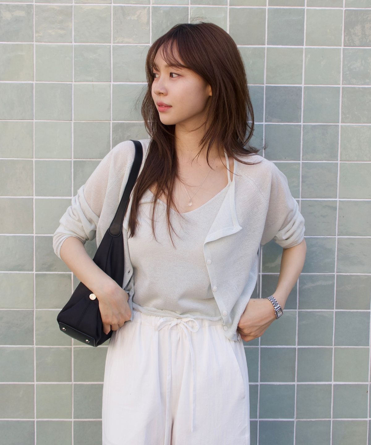 튜드먼트(TTUDEMENT) [SET] SHEER SET-UP CARDIGAN_MINT