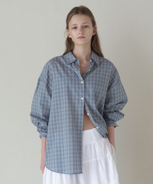SUMMER OVERSIZE SHIRT_L.BLUE CHECK