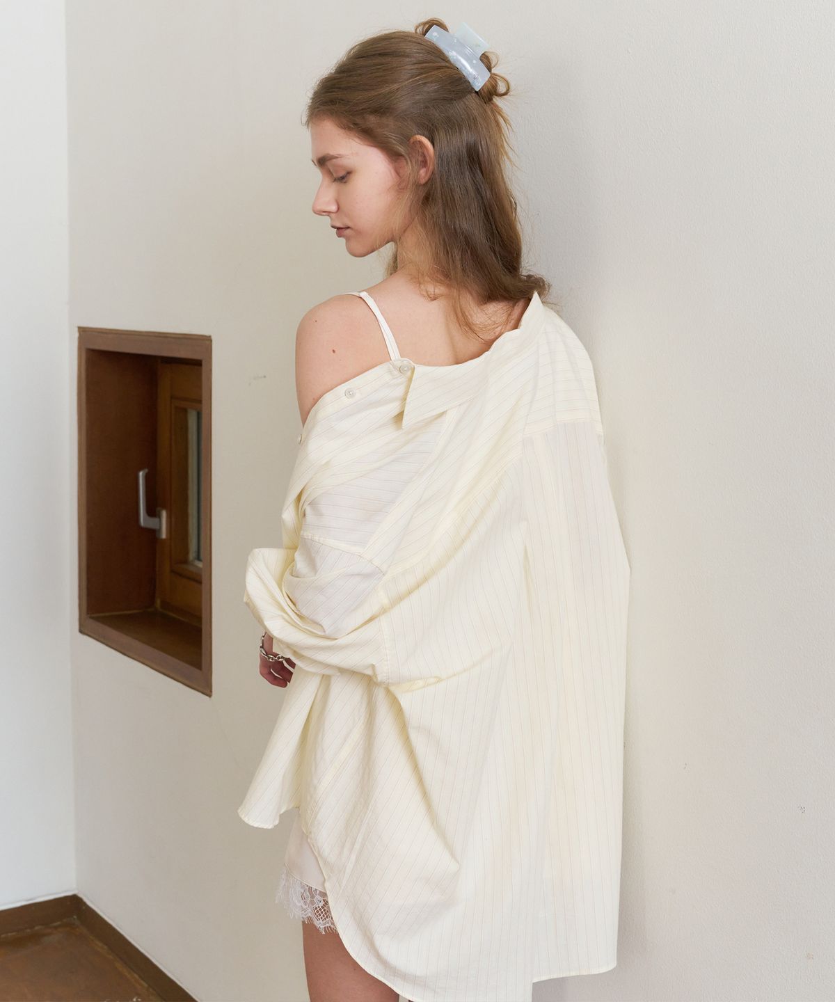 튜드먼트(TTUDEMENT) STRIPED SUMMER OVERSHIRT_YELLOW