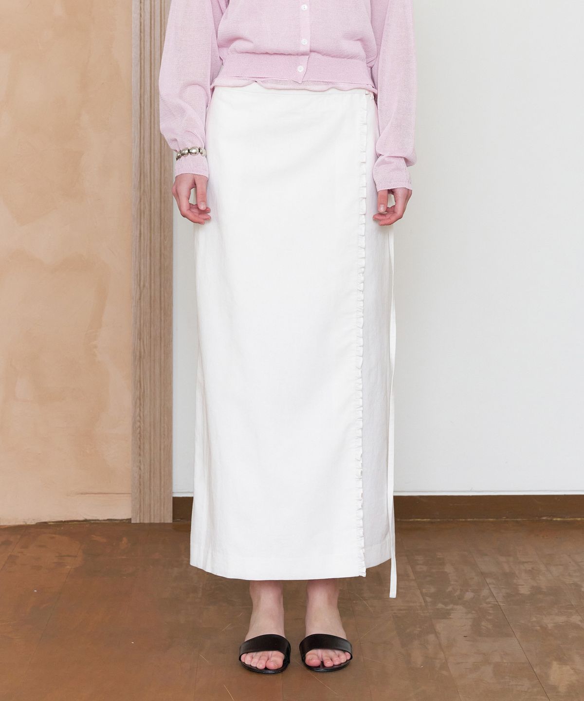 튜드먼트(TTUDEMENT) LINEN LONG SKIRT_WHITE