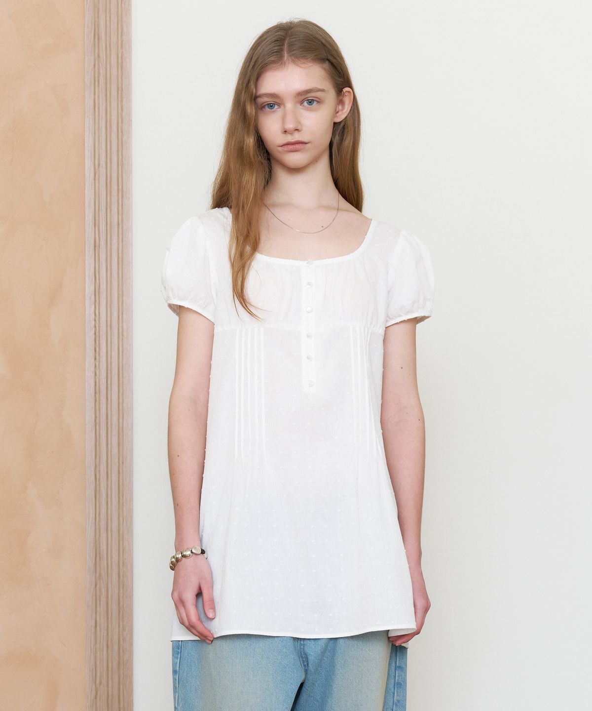 튜드먼트(TTUDEMENT) POLKA DOT MINI DRESS_WHITE