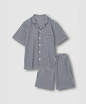 남 시어서커 5부 파자마 세트_라이트 네이비