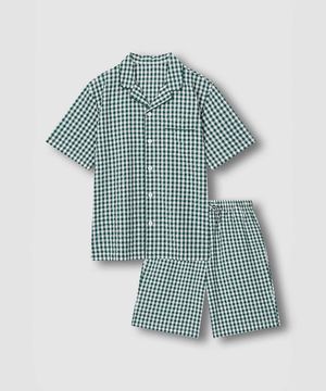 남 시어서커 5부 파자마 세트_라이트 그린