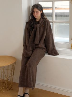 로망스니트SET (라운드니트+스커트+바라클라바) 4color