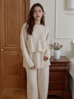 로라니트SET (라운드니트+팬츠+뷔스티에) 3color