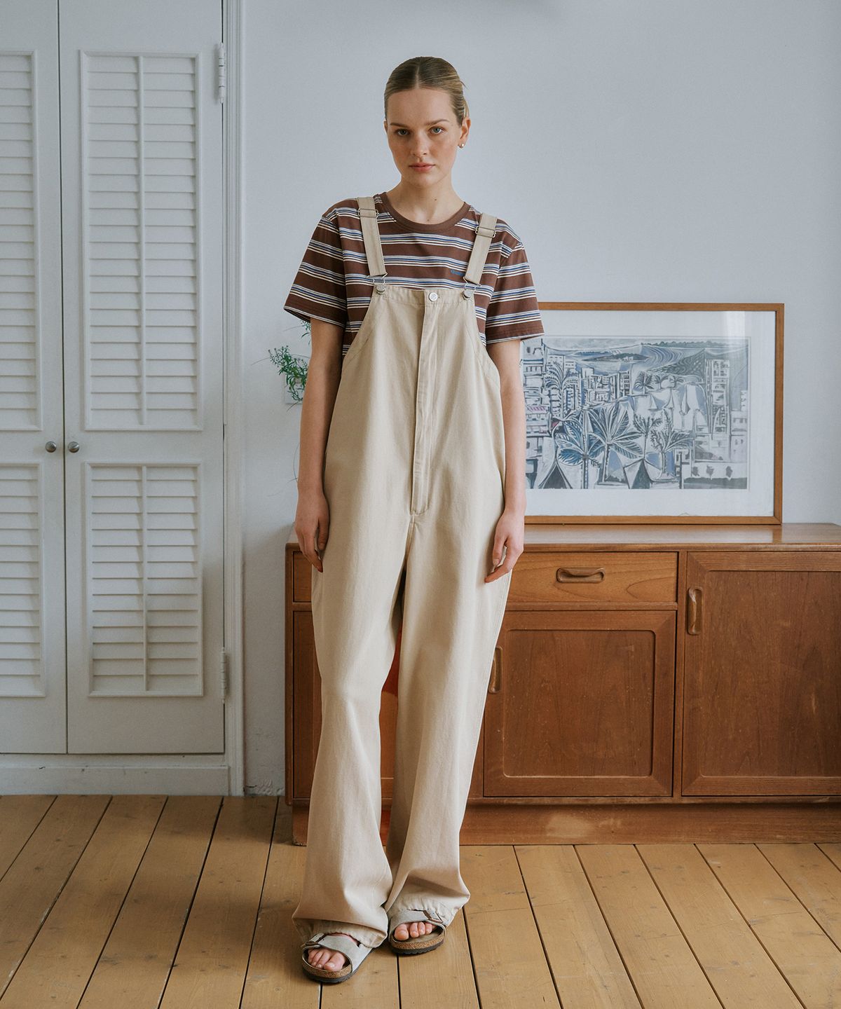 그린버터(GREENBUTTER) Garden Overall Pants (Beige)