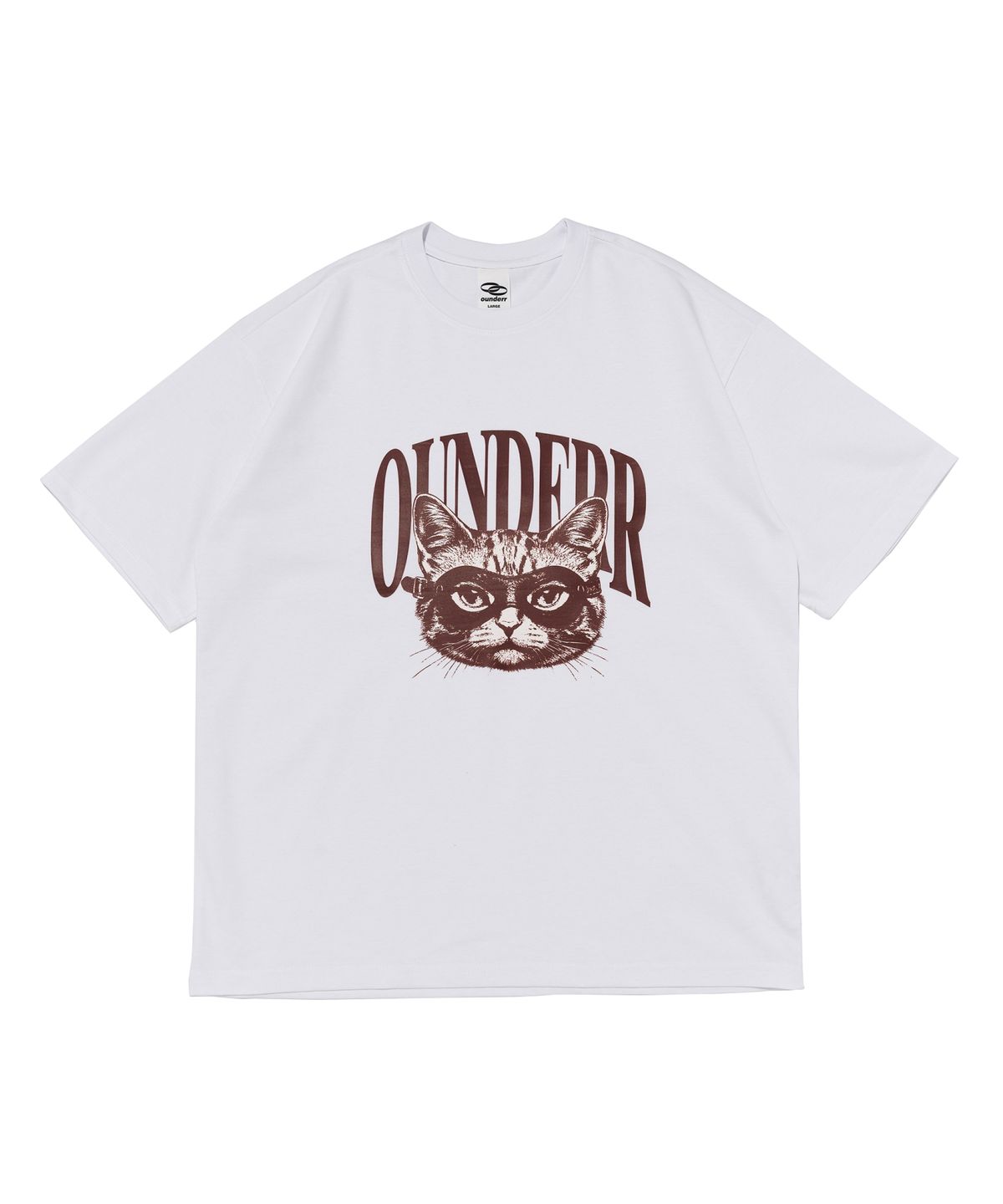 오언더알(OUNDERR) RIDER UNDER CAT 반팔 티셔츠 (화이트)