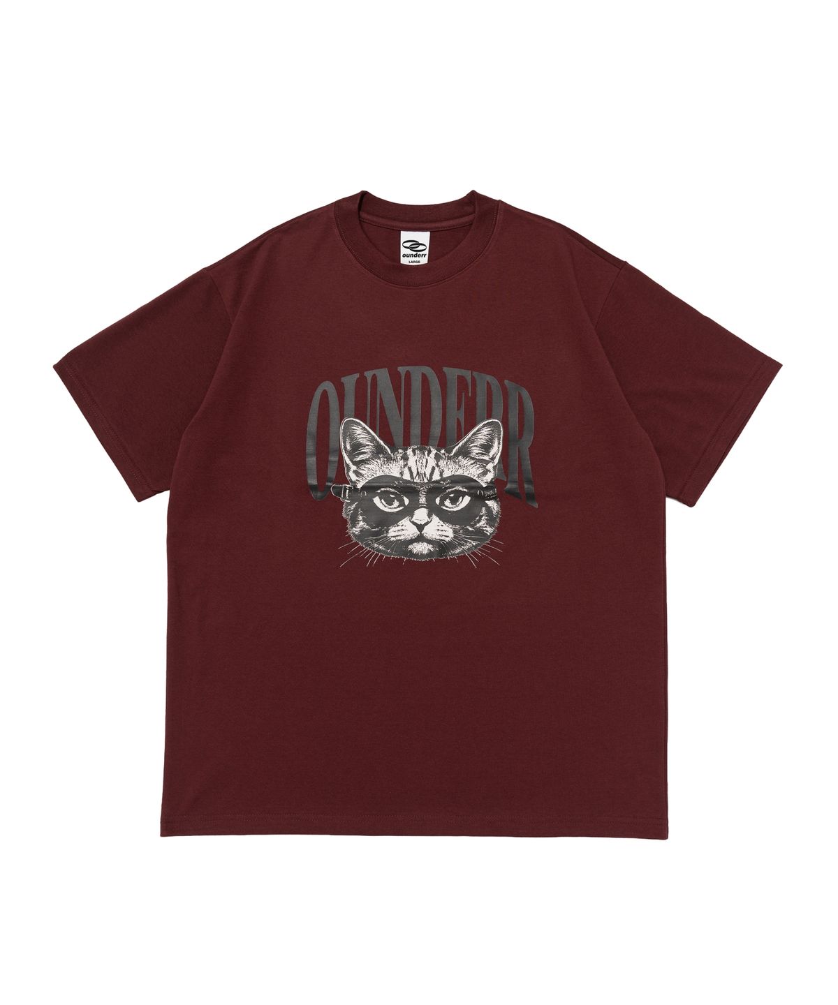 오언더알(OUNDERR) RIDER UNDER CAT 반팔 티셔츠 (와인)