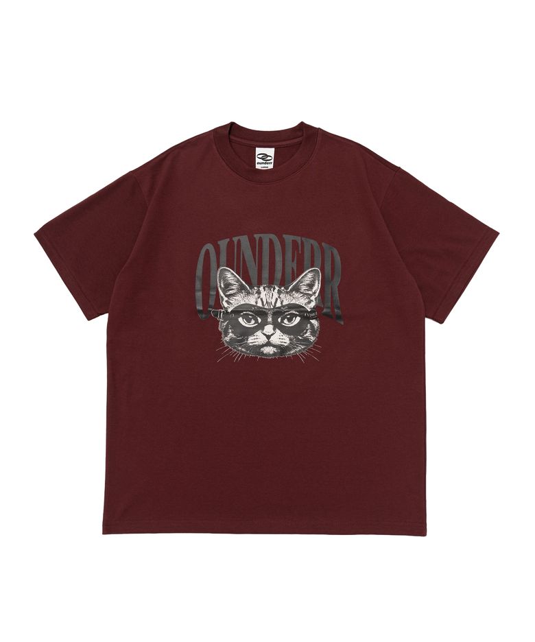 RIDER UNDER CAT 반팔 티셔츠 (와인)