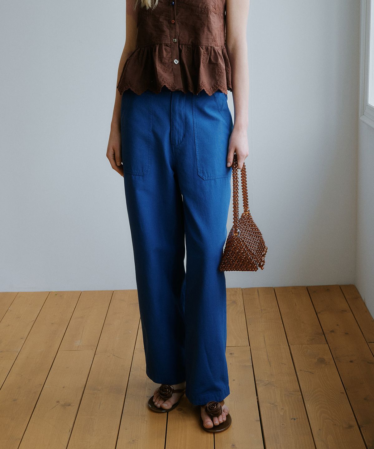 그린버터(GREENBUTTER) Patch Pocket Pants (Blue)