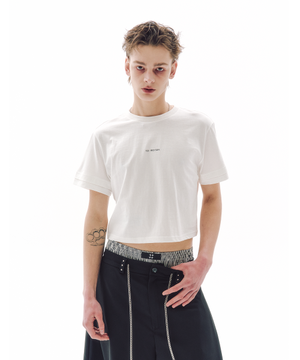 트윈 커프 크롭 반팔 티셔츠