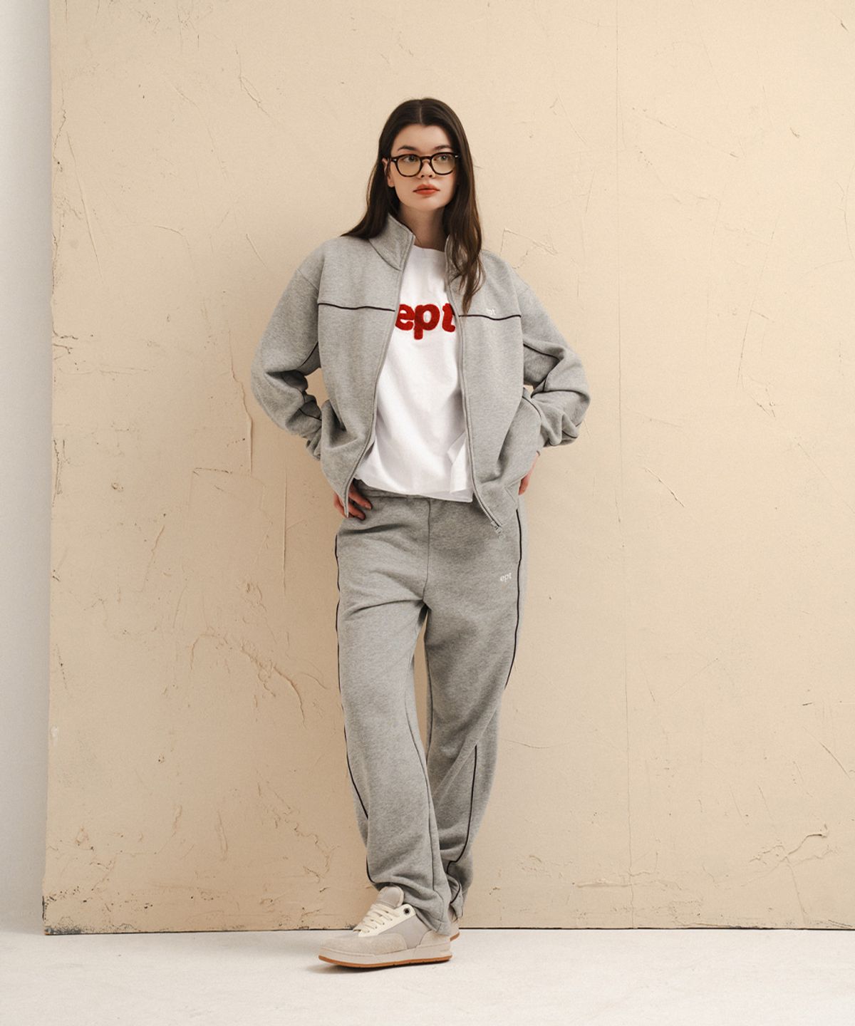 이피티(EPT) PIPING TRACK JACKET (H/GREY)