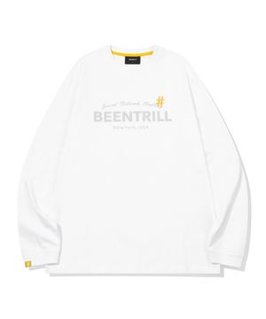 우먼스 에센셜 로고 컴포트 핏 롱슬리브(화이트)