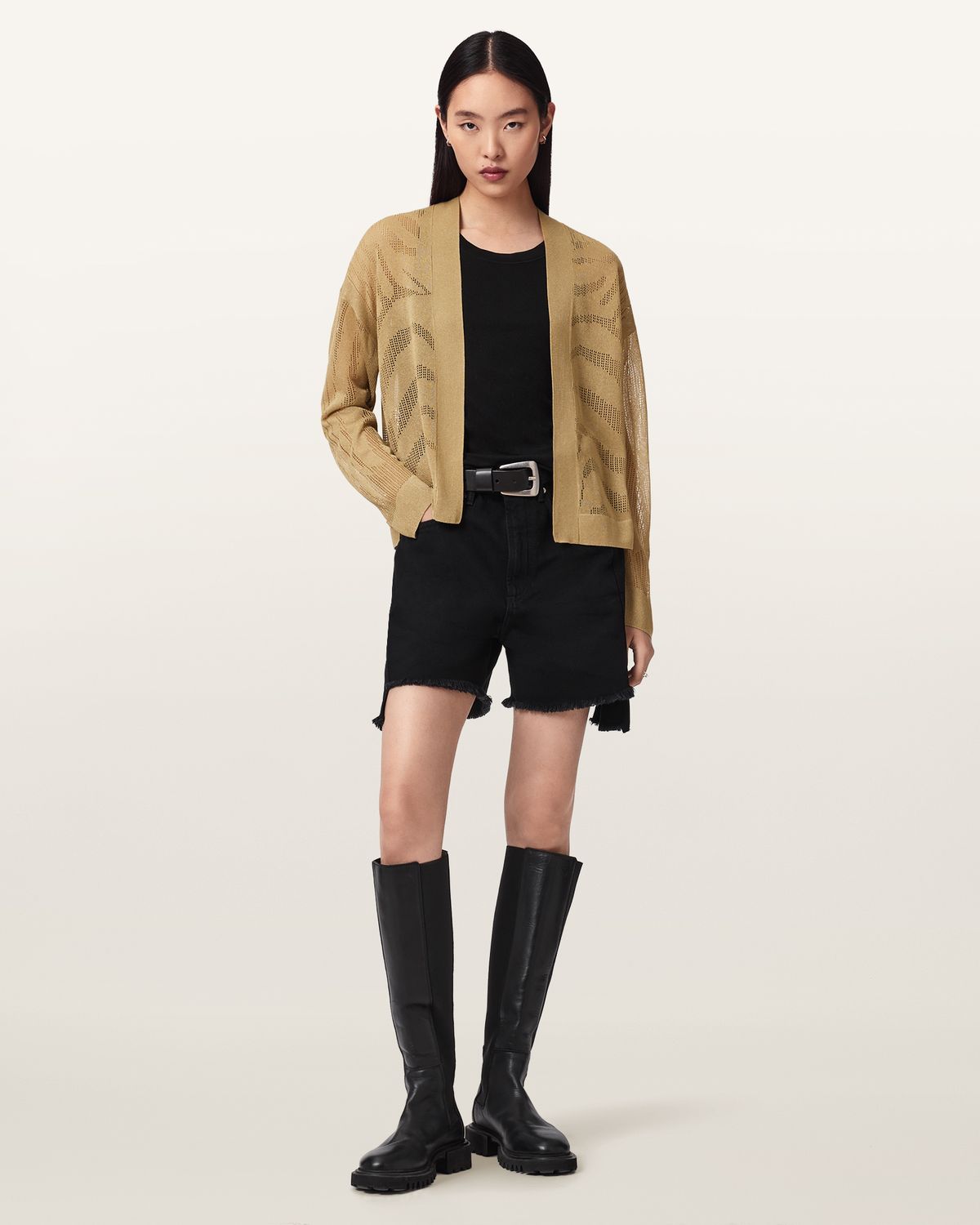 올세인츠(ALLSAINTS) 메시 크롭 가디건 W086KE-10471