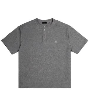 SP 모노그램 와플 헨리넥 반팔티 그레이