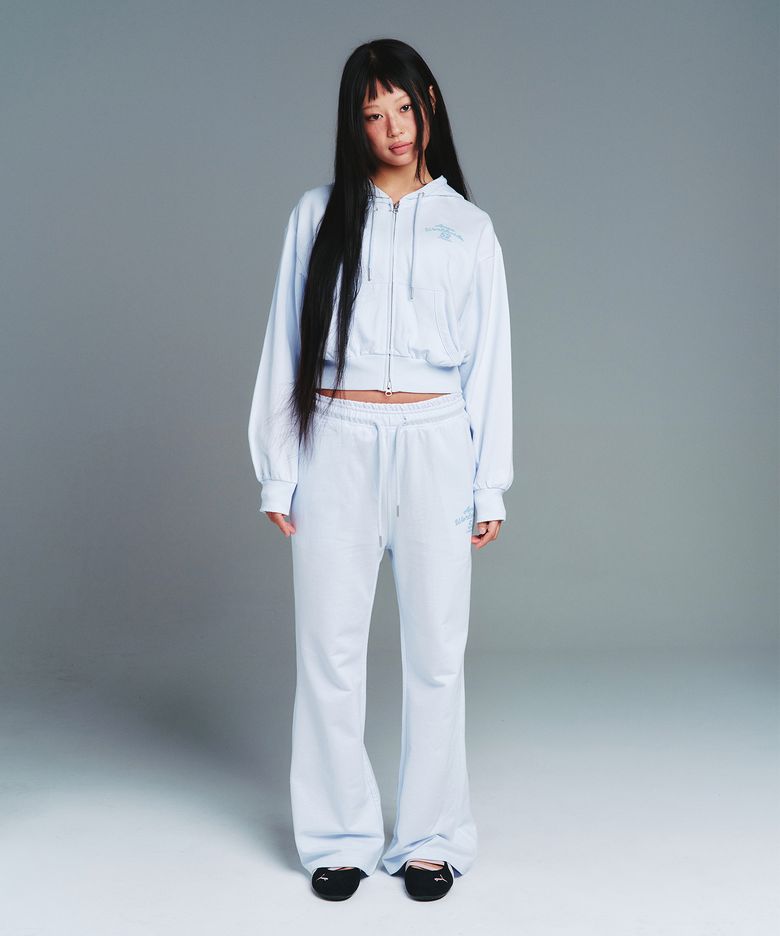 CLASSIC SLIM BOOT CUT SWEAT PANTS BLUE