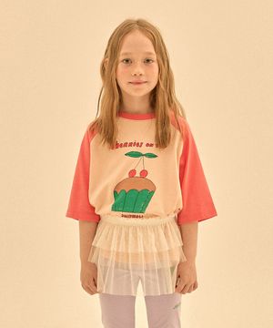 체리 머핀 래글런 티셔츠_라이트베이지