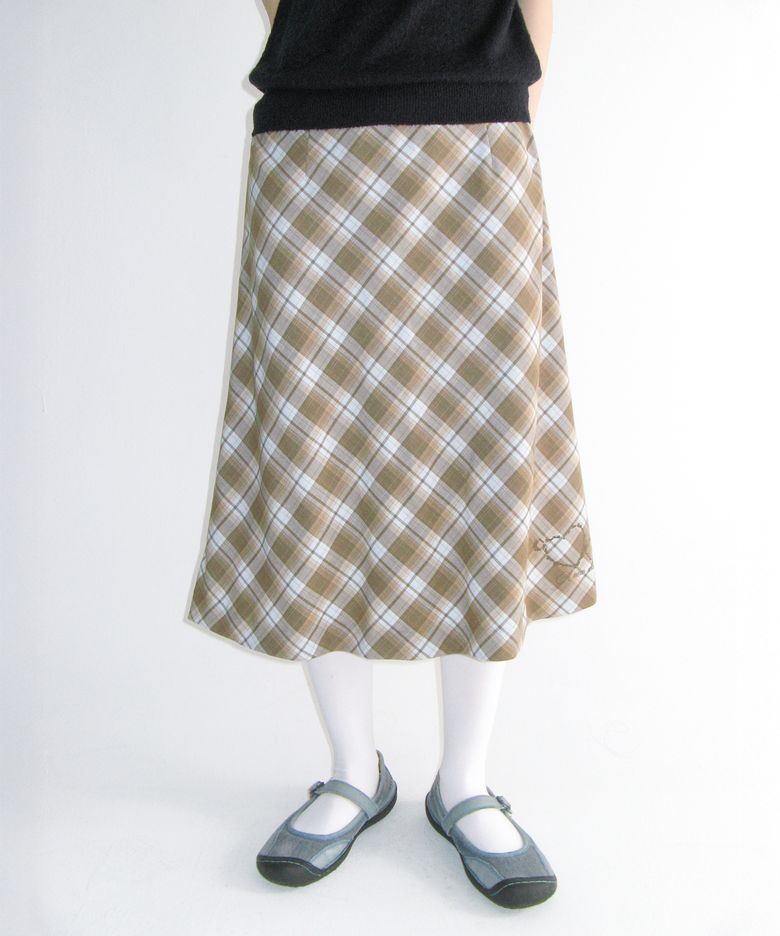 GRACE FLARED MIDI SKIRT BLUE