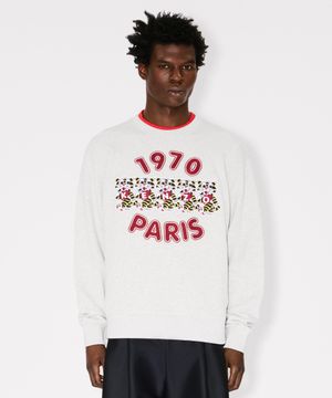 남성 겐조 와일드 타이거 자수 클래식 그레이 스웻셔츠_K265AMW302LGX