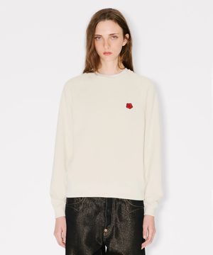 여성 보케 플라워 크레스트 아이보리 클래식 스웻셔츠_K265AWW601IVX