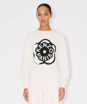 여성 보케 플라워 2.0 화이트 클래식 스웻셔츠_K265AWW502WHX